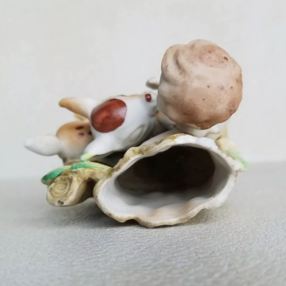 Vintage Cherub Deer Fawn Woodland Japan Vase - Picture 4 of 7